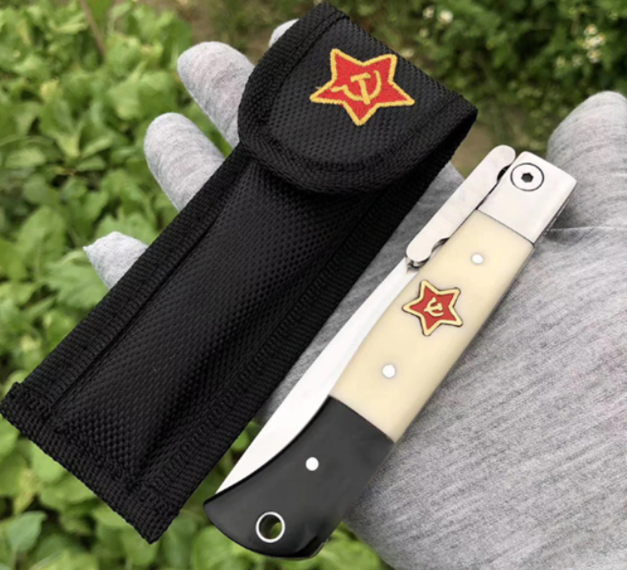 Russian Finka KGB Tactical Hunting Knife Folding Steel Blade