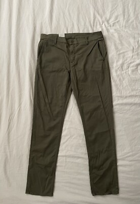 Nudie Jeans Easy Alvin Chino Pants Mens 36 x 34 Olive Green Chinos Trousers
