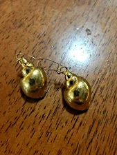 24K Gold Dipped Snail Shell Earrings 3/4" wide x 1 1/4" long