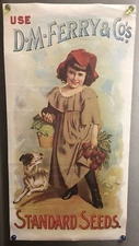 (2) D.M. Ferry & Co Standard Seeds (Girl W/dog & Boy in Uniform) Poster