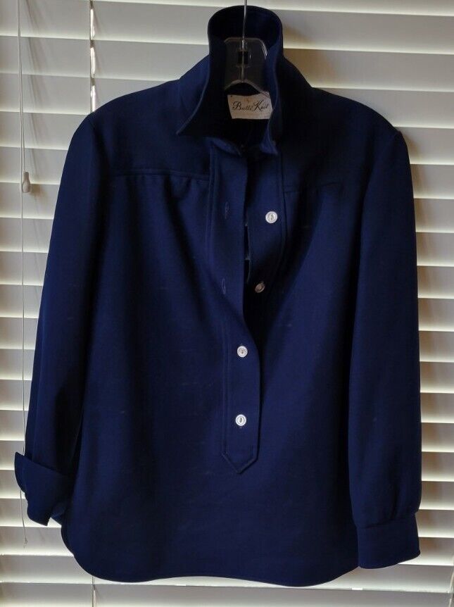 Vintage Butte Knit Collared Navy Blue Shirt Medium - image 1