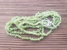 NATURAL PERIDOT STONE GEMSTONE 30" CHIP NECKLACE