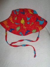 Hat Red colorful Dinosaur Wee Wave Beach Sun Boys Small/Medium Infant 13-22 lbs