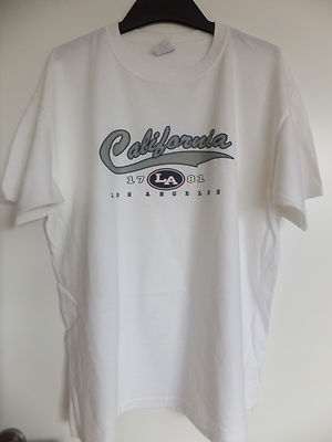 HERREN T-SHIRT  CALIFORNIA LA WEISS ANVIL PRE-SHRUNK 100% BAUMWOLLE XL USA NEU!