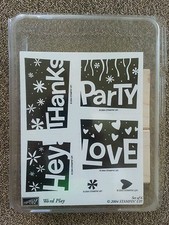 New Stampin Up Word Play Retired Stamp Set Invites Party Hey Love Thanks Heart