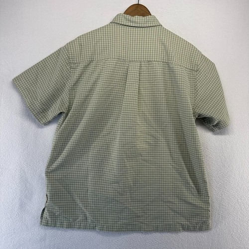 Vintage Unionbay Shirt men's large Green White Seer Sucker Check Boxy Surfer y2k - Picture 8 of 10