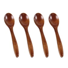 4PCS Wooden Spoon Whisk Brooms Small Heavy Duty Wooden Corner Spoon Vintage