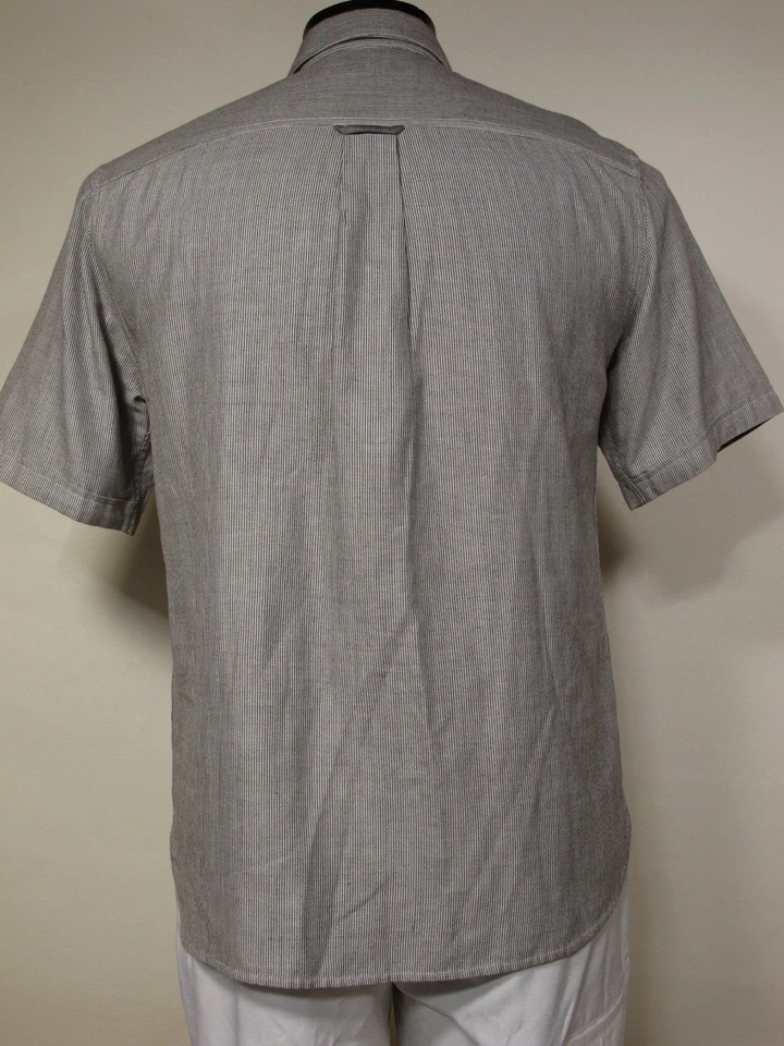 Camisa Nat Nast Luxury Original Manga Corta M Gris Rayas Seda Algodón Foto 2 de 4
