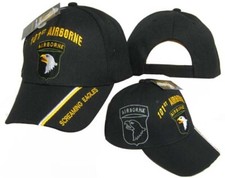 Official US Army Licensed 101st Airborne Div w/ Shadow on the side Hat Cap Black