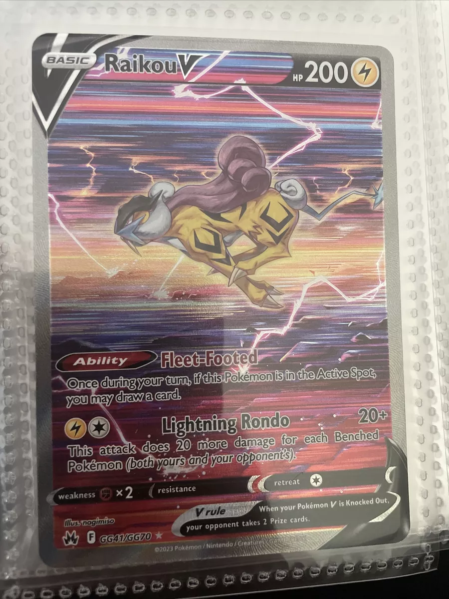 Pokemon Raikou V GG41 Crown Zenith Galarian Gallery Full Art English *IN  HAND*