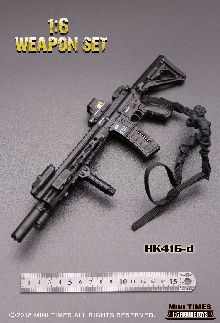 Mini times toys HK416 D 1/6 Male Gun Rifle Weapon Model Fit 12