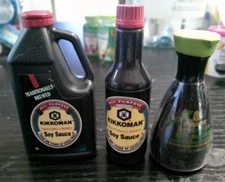 3 NEW Zuru 5 Surprise mini brands collectibles KIKKOMAN SOY SAUCE BOTTLES SET