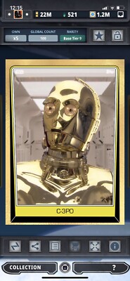 Topps Star Wars Digital Card Trader Tier 9 - Gold C-3PO S5 Base - 100 cc