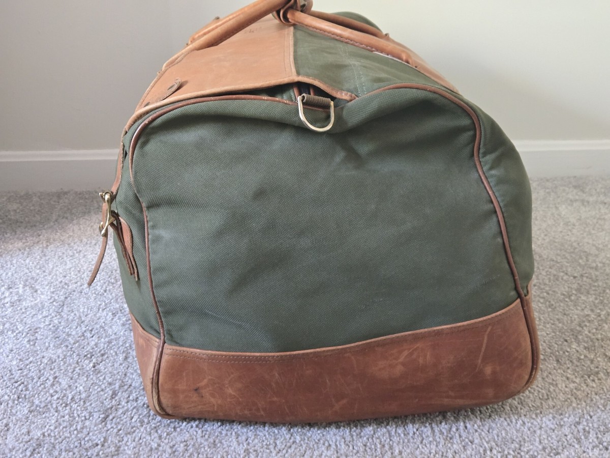 Vintage LL Bean Duffle Bag Canvas and Leather Extra Large USA
