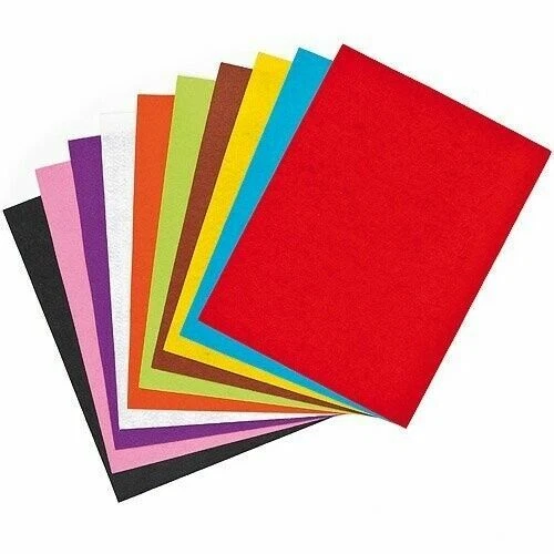 A4 Felt Fabric Rectangle Sheets for Arts and Craft Many Colours