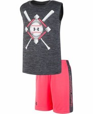Under Armour Little Boys 2 Pc Muscle Shirt Shorts Set NWT Size 4