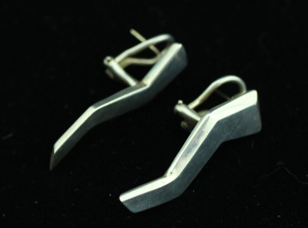 Tiffany Picasso Silver Zigzag Scribble Pierced Cl… - image 4