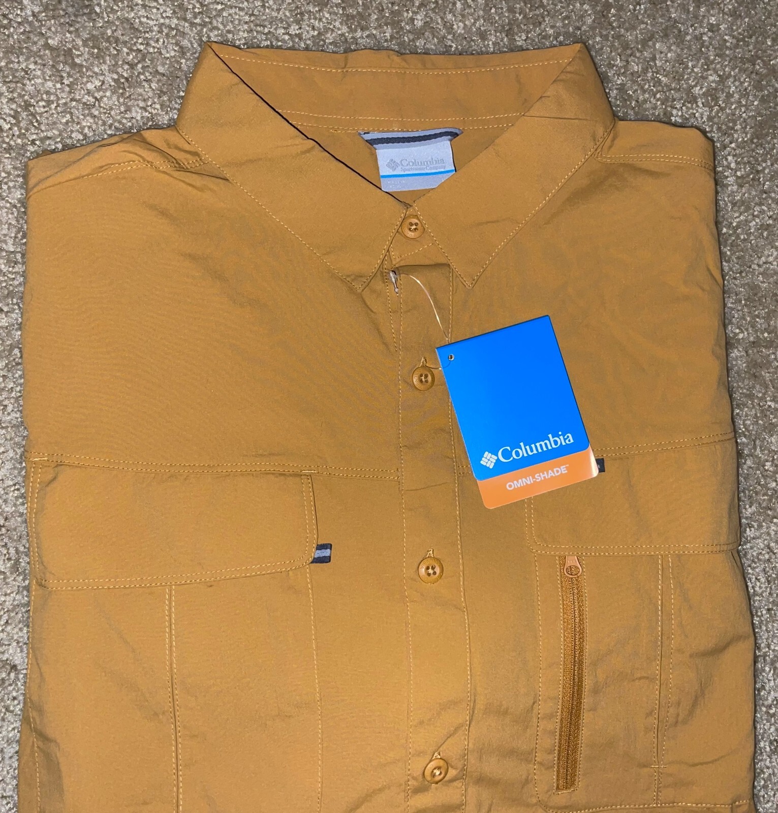 Mens Columbia Omni Wick Omni Shade Long Sleeve Button Up Shirt XL NWT