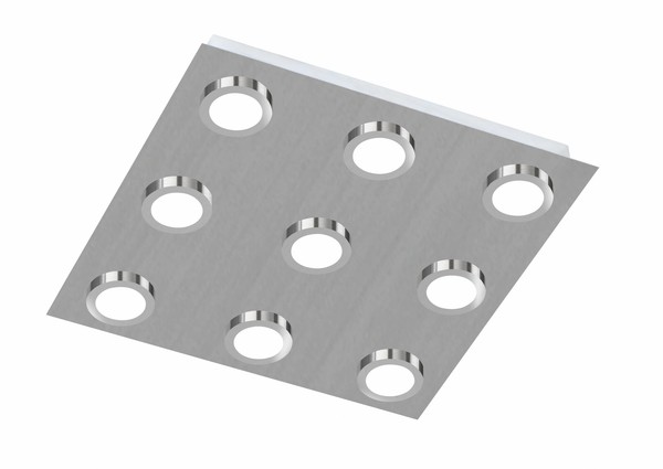 Wofi Led Deckenleuchte 9 Flammig Je 210Lm Nickel Matt Quadratisch 27W 4X35X35Cm-image