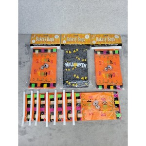 Halloween Bakery Bags Frosted Spooky Eyes Treat Cookie Bags with Wire Closure