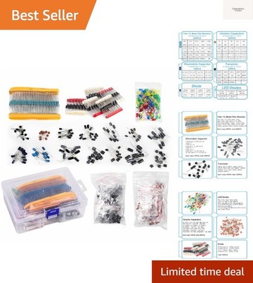 1400Pcs Basic Electronics Component Assortment Kit, Electrolytic Capacitor, C...