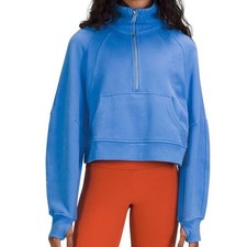 Lululemon Scuba Oversized Funnel Neck Half-Zip Sweatshirt Blue W3FJ6S Size M/L