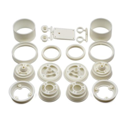 Team Associated RC10 Wheels, front and rear, white / AE6643