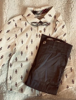 NWT Tommy Bahamas 2 Piece Set Size 3T Nutcracker Pants Top Infant Bowtie New
