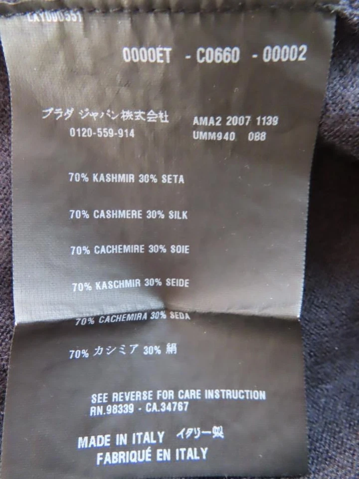 Suéter PRADA azul marino de cachemir y seda para hombre talla 52 Foto 3 de 4