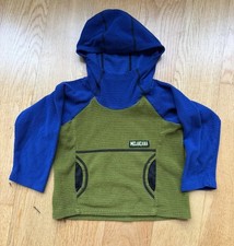 Melanzana Micro Grid Hoodie Kids XXS Blue Green Leadville Colorado Thermal Ski