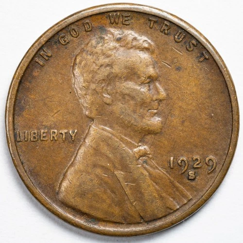 1929-S Lincoln Wheat Penny Cent Extremely Fine (XF)