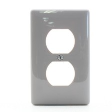 Hubbell NP8GY Gray 1-Gang Duplex Outlet Unbreakable Nylon Standard Wallplate
