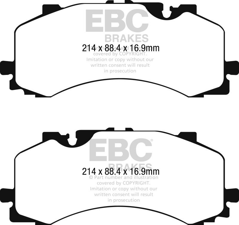 EBC Yellowstuff Front Brake Pads for 2016+ Audi Q7 & Bentley Bentayga – Part