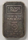 1981 1oz .999 Fine Silver A-Mark USVI Ingot Co. Bar