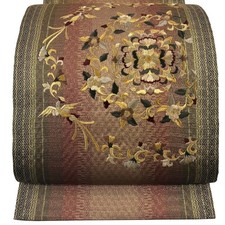 Fukuro Obi Stickerei Otaiko Muster Goldfaden Blumen Medaillon Vogel