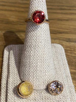 Authentic Qudo Ring Size 6 with 3 Interchangeable Toppers Brand New Retail $170