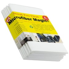 Microfiber Magic Streak Free Cleaning Cloth 6 Pack Clean Any 6-Pack, White