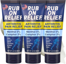 Arthritis Pain Relief Cream Menthol Camphor Arnica MSM 3oz 3 Pack