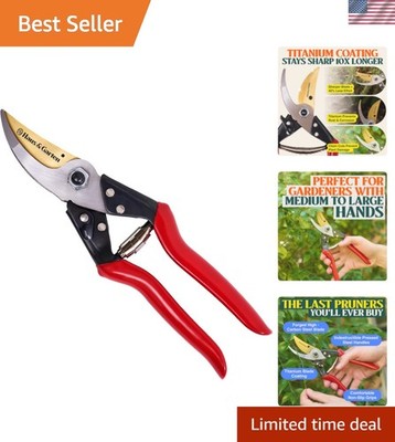 ForgedPRO 8.75'' Heavy Duty Professional Titanium Bypass Pruning Shears - Use ...