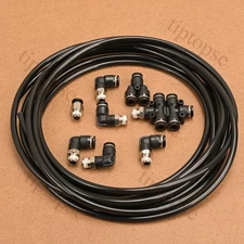 Black Push Lock Boost Vacuum Air Line Fitting Kit For Tial Bov Turbo 1/8th NPT