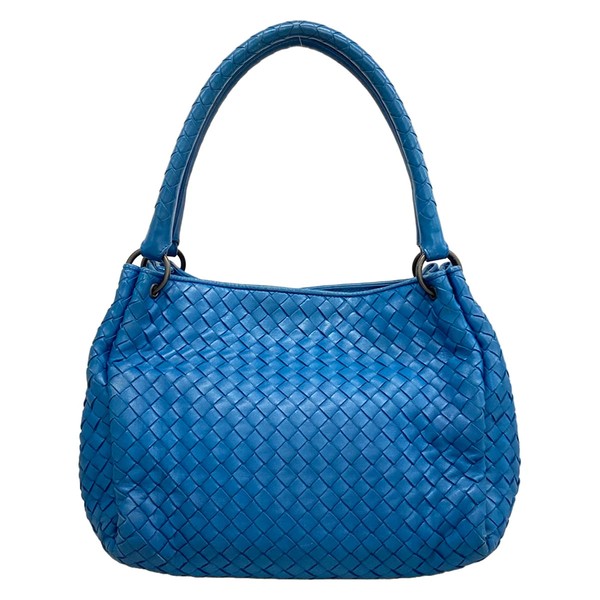BOTTEGA VENETA Intrecciato Blue Leather Handbag