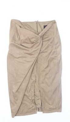 Damenrock UK Größe M WOW Couture Wickeloptik Wildleder