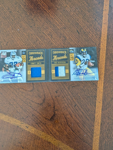 2011 Panini Throwback Threads Emmitt Smith Cowboys Eric Dickerson Auto Patch /10