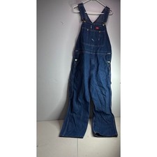 Dickies Denim Bib Overalls Workwear Carpenter Jeans Blue Size 32x30