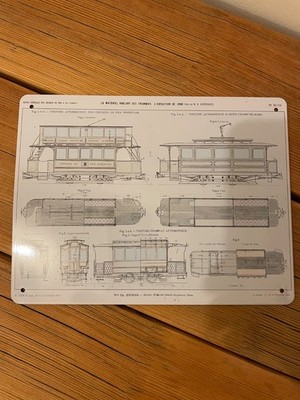 Blechschild Displate Style - Le Material Roulant des Tramways Exponate von 1900