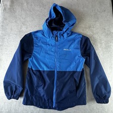 Eddie Bauer Kids S 7/8 Blue Hooded Windbreaker Jacket Lightweight