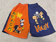Peanuts Snoopy Swim Trunks Beach Volleyball Boys 7 Vintage