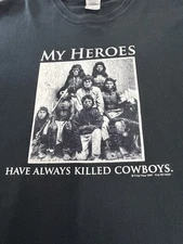 Gildan T-shirt men's sz 2XL black Native American Heroes 2007 short sleeve