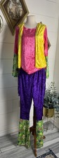 1960's 70 s Groovy Hippie Lady Flower Power Halloween Costume Bell Bottoms OS