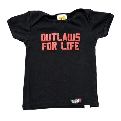 Red Dead Redemption ''Outlaws For Life'' Rockstar Games Baby T-Shirt 18-24 Monate